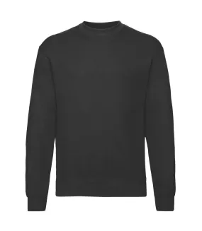 Mens classic drop shoulder sweatshirt black Fruit of the Loom