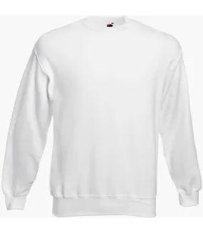 Mens classic plain drop shoulder sweatshirt white Fruit of the Loom