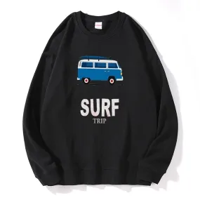 Men's Summer Cotton Loose Surf Trip Printed Drop Shoulder Sweatshirts