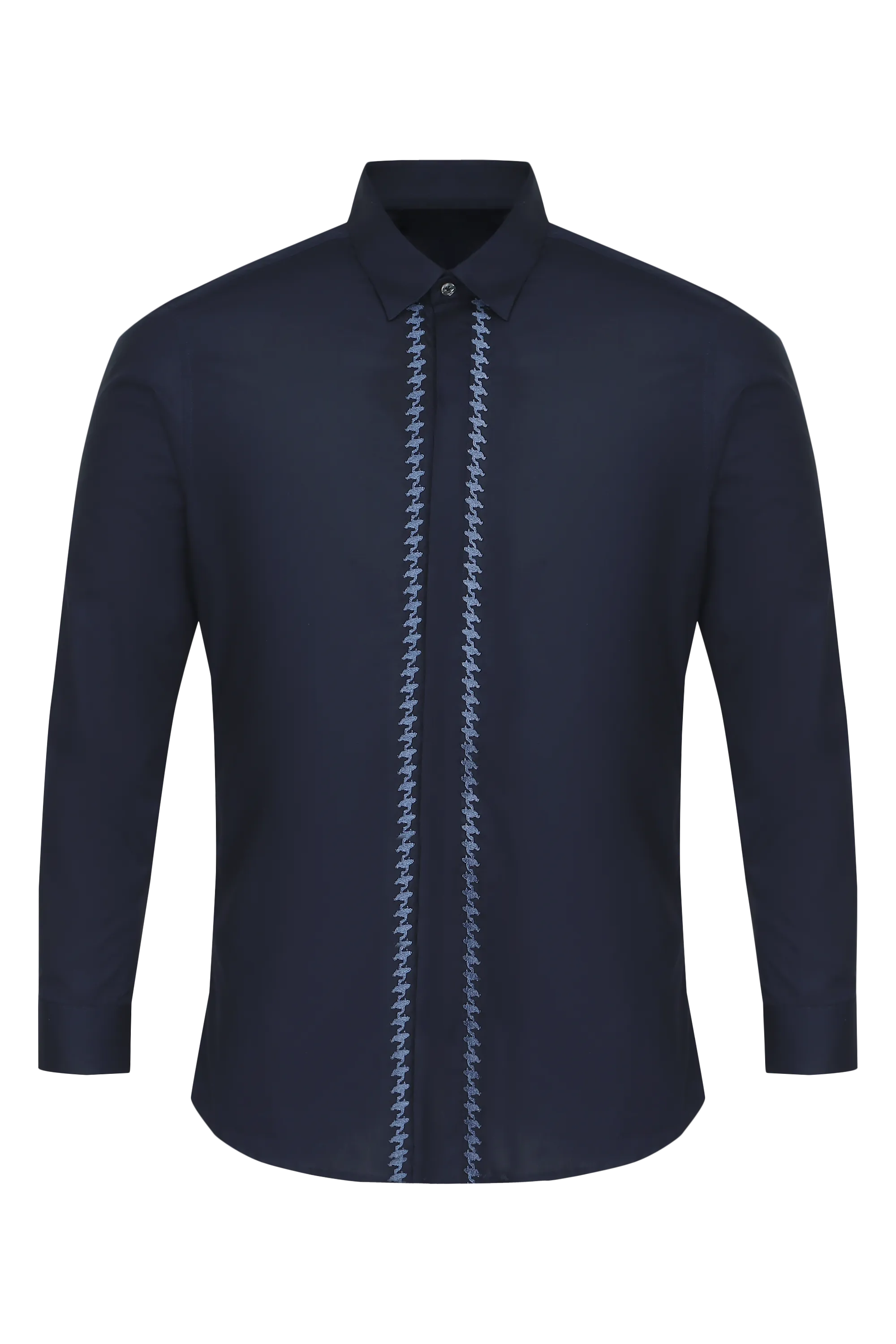 Navy on Navy Houndstooth Shirt