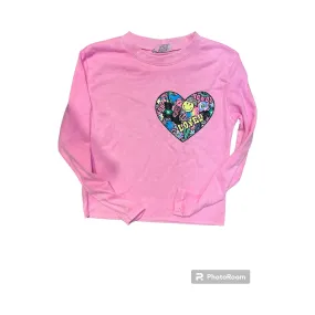 neon pink l/s heart shirt