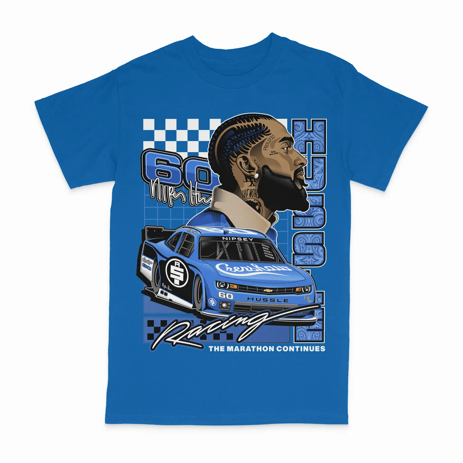 Nipsey Hustle Racing Royal Blue Limited Tee