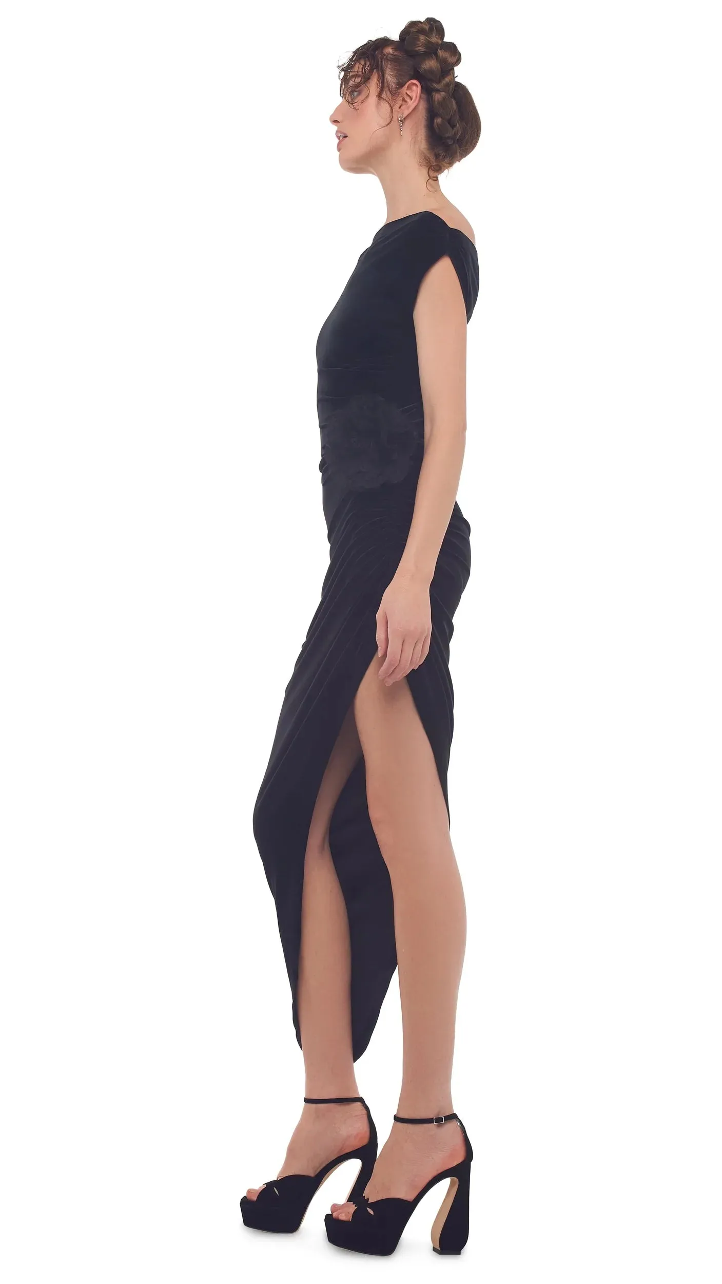 NORMA KAMALI DROP SHOULDER GOWN - Black