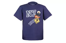 NZ Patches Kids Tee - Blue Marle