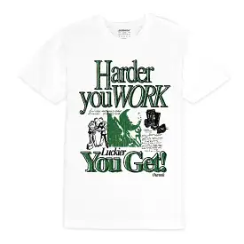 Outrank Harder You Work T-shirt (White/Green)