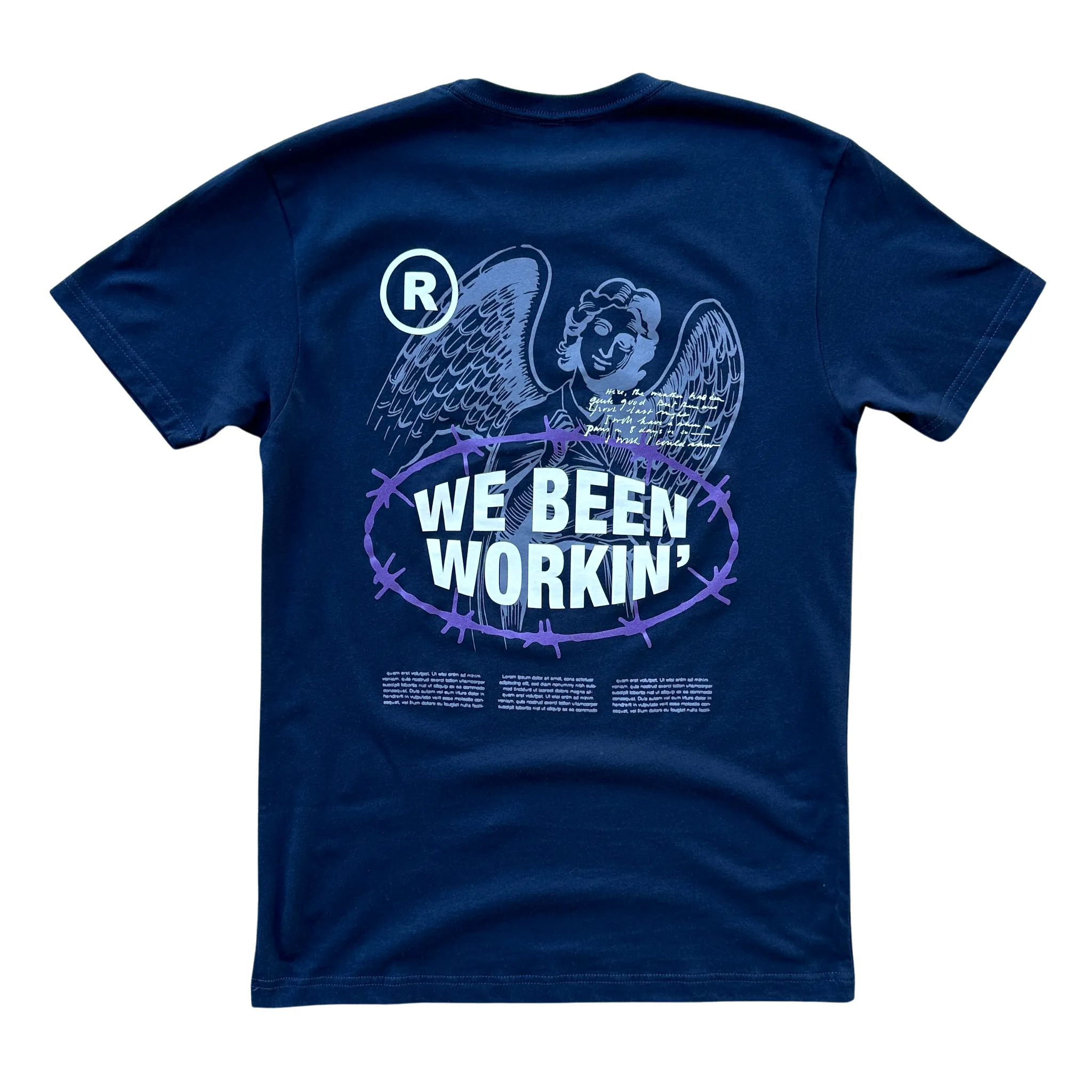 Outrank We Been Working T-shirt (Navy/Violet)