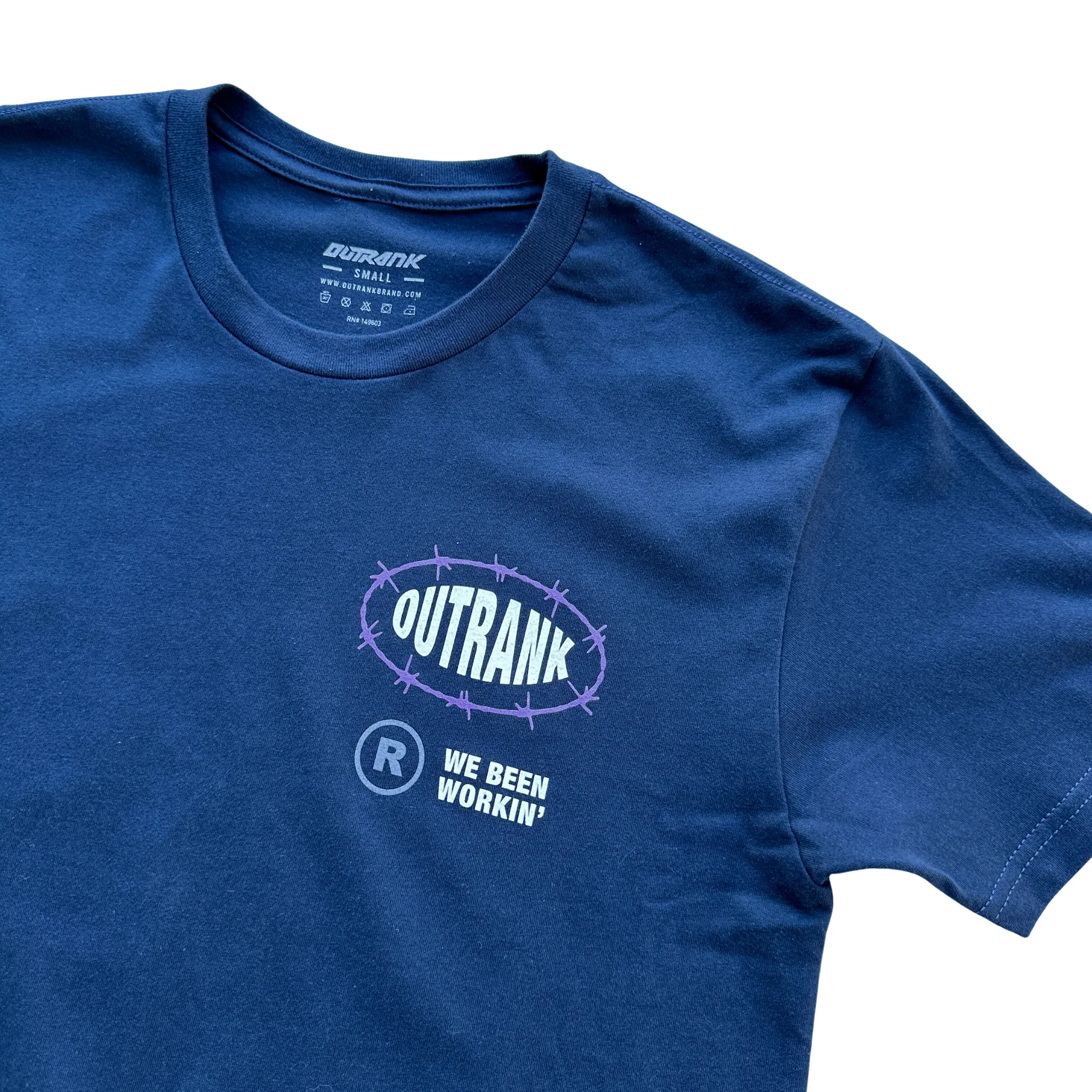 Outrank We Been Working T-shirt (Navy/Violet)