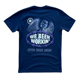 Outrank We Been Working T-shirt (Navy/Violet)