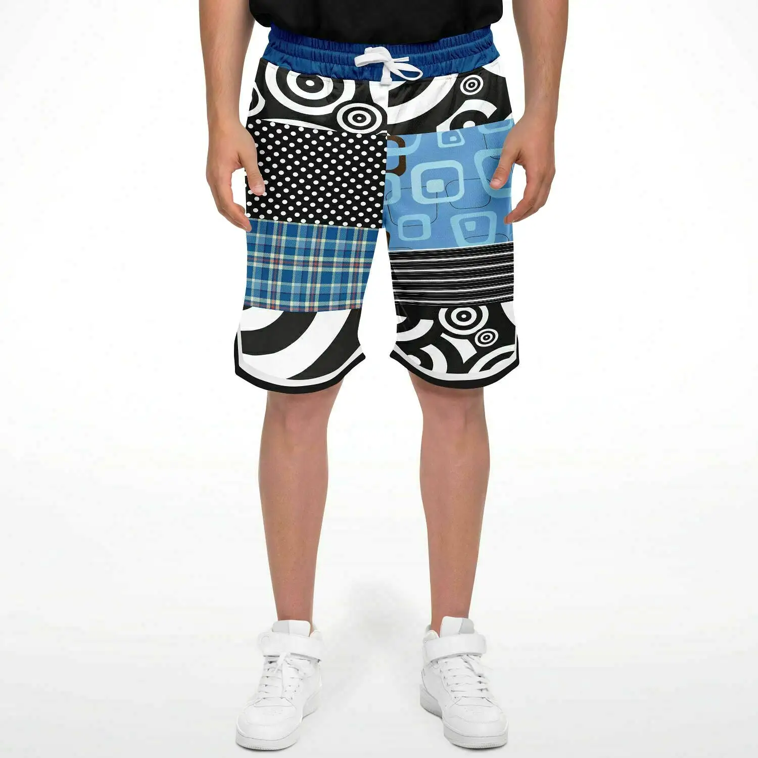 Pacific Palisades Patchwork Plaid Basketball Shorts