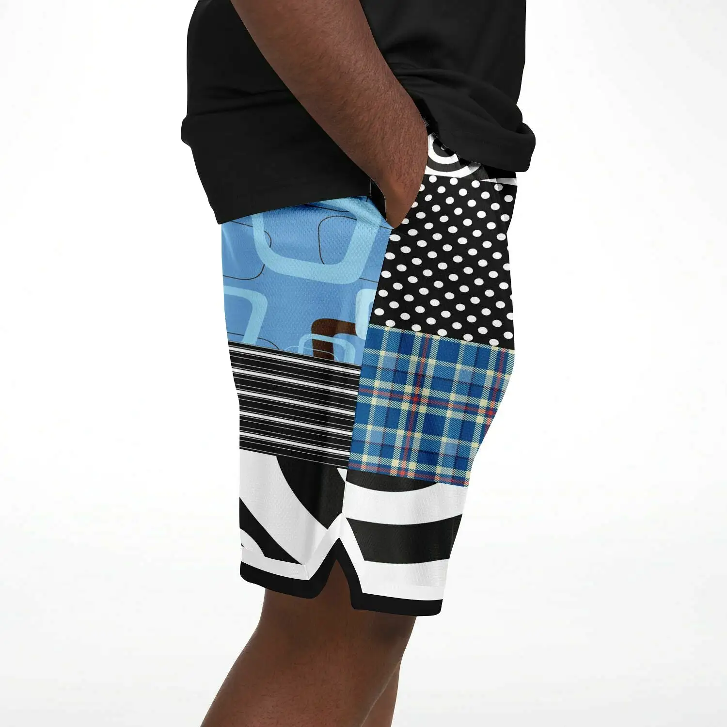 Pacific Palisades Patchwork Plaid Basketball Shorts