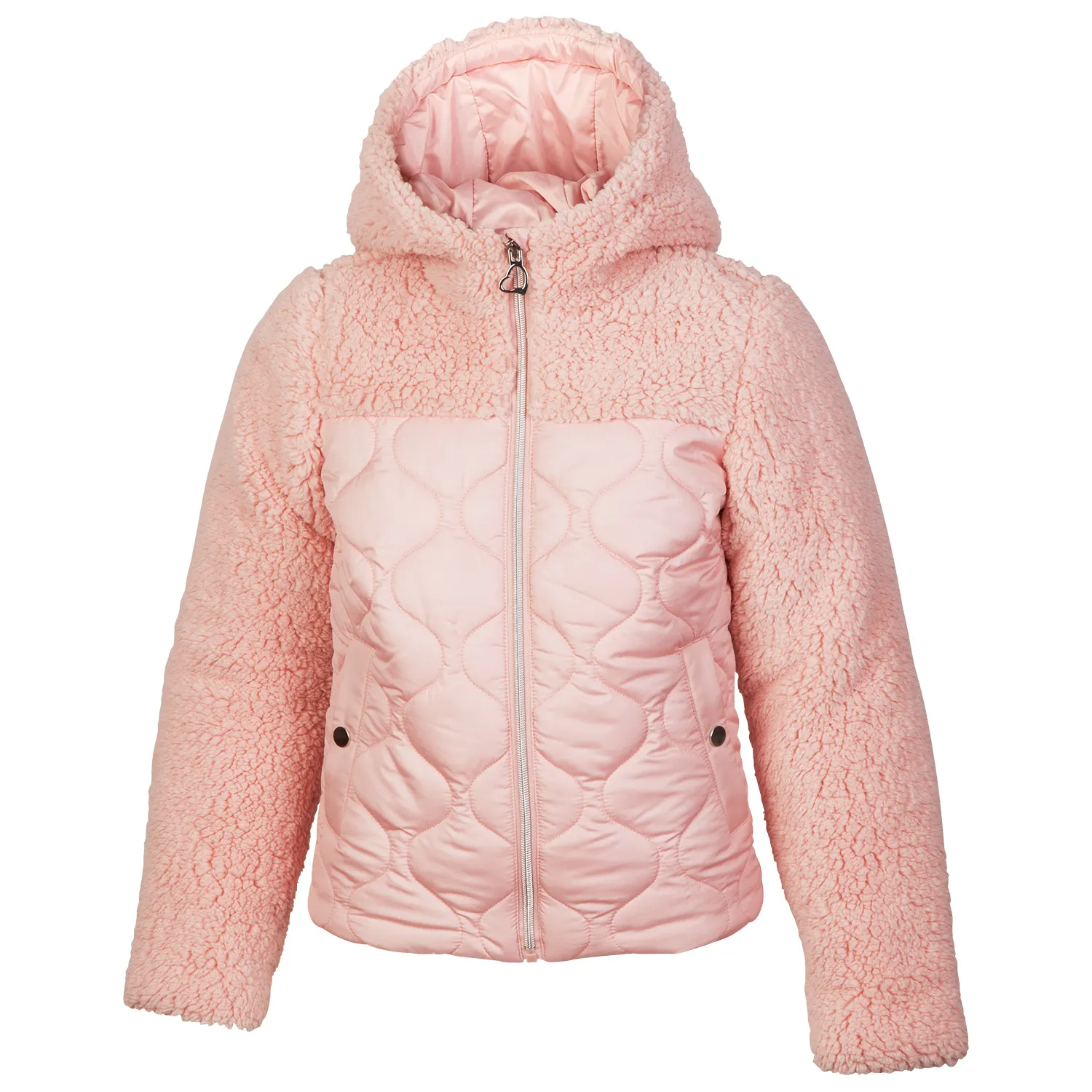 Pacific Trail Girls' Mixed Media Full-Zip Hooded Jacket