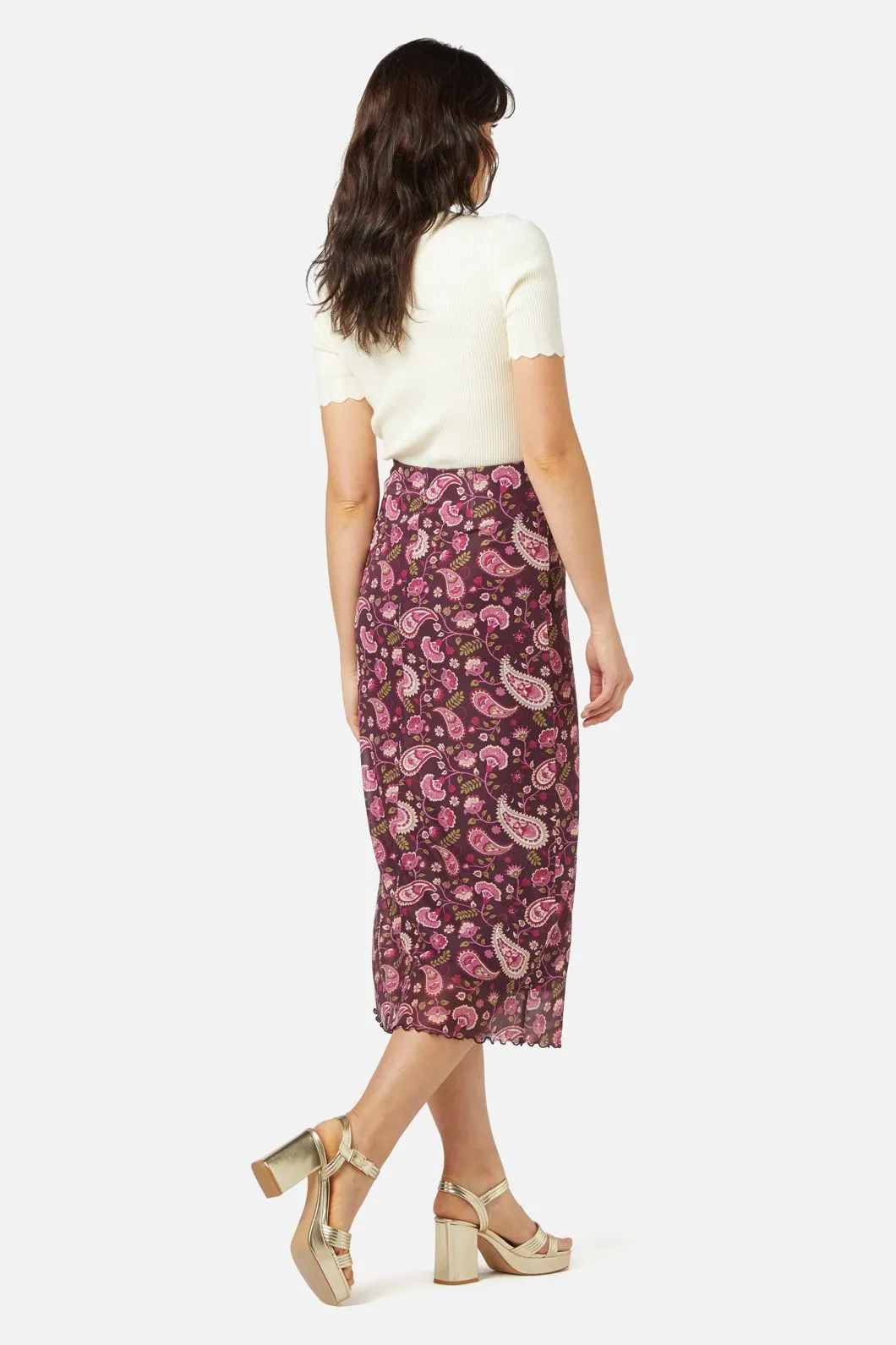 Paisley Mesh Skirt