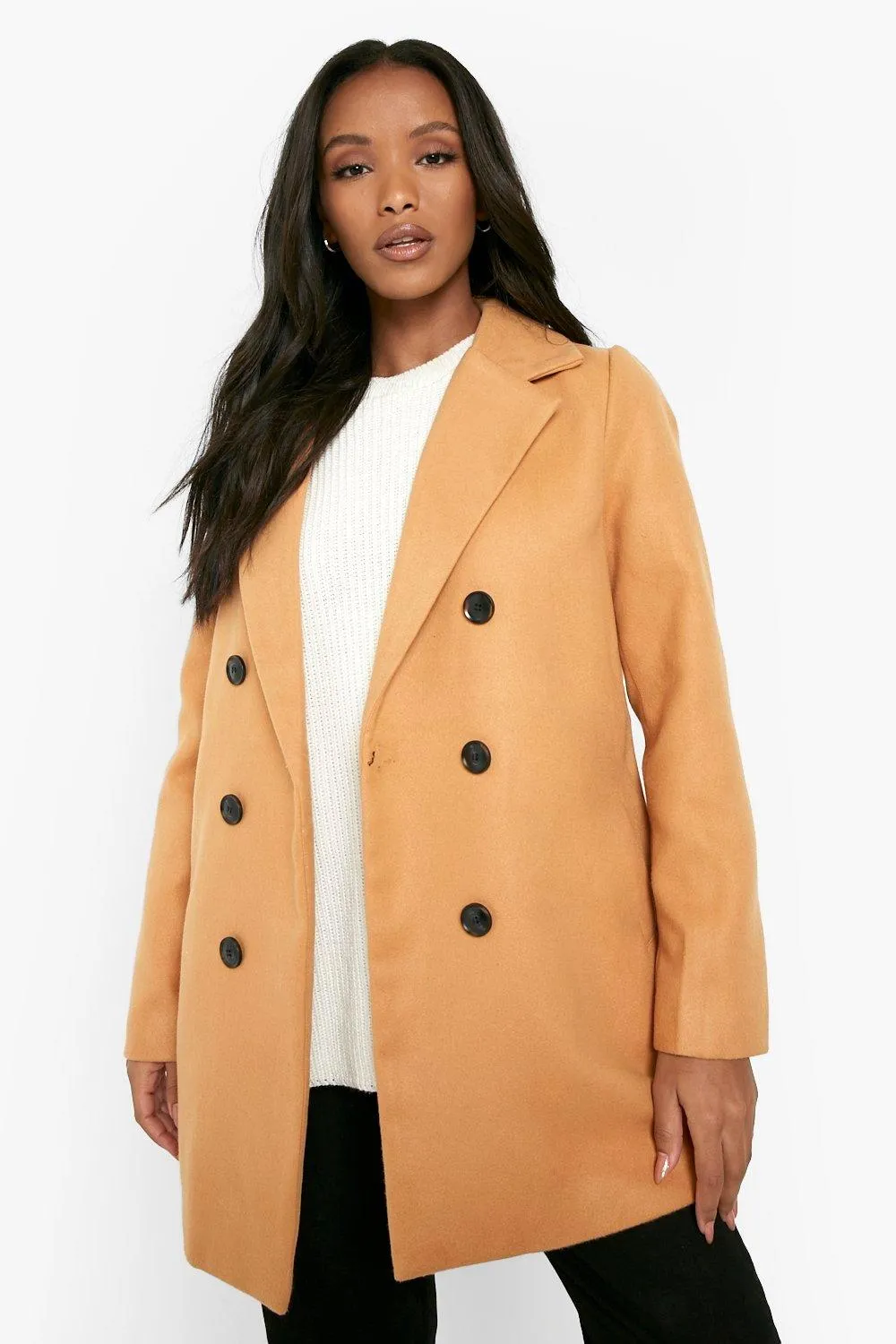 Petite Double Breasted Duster Coat