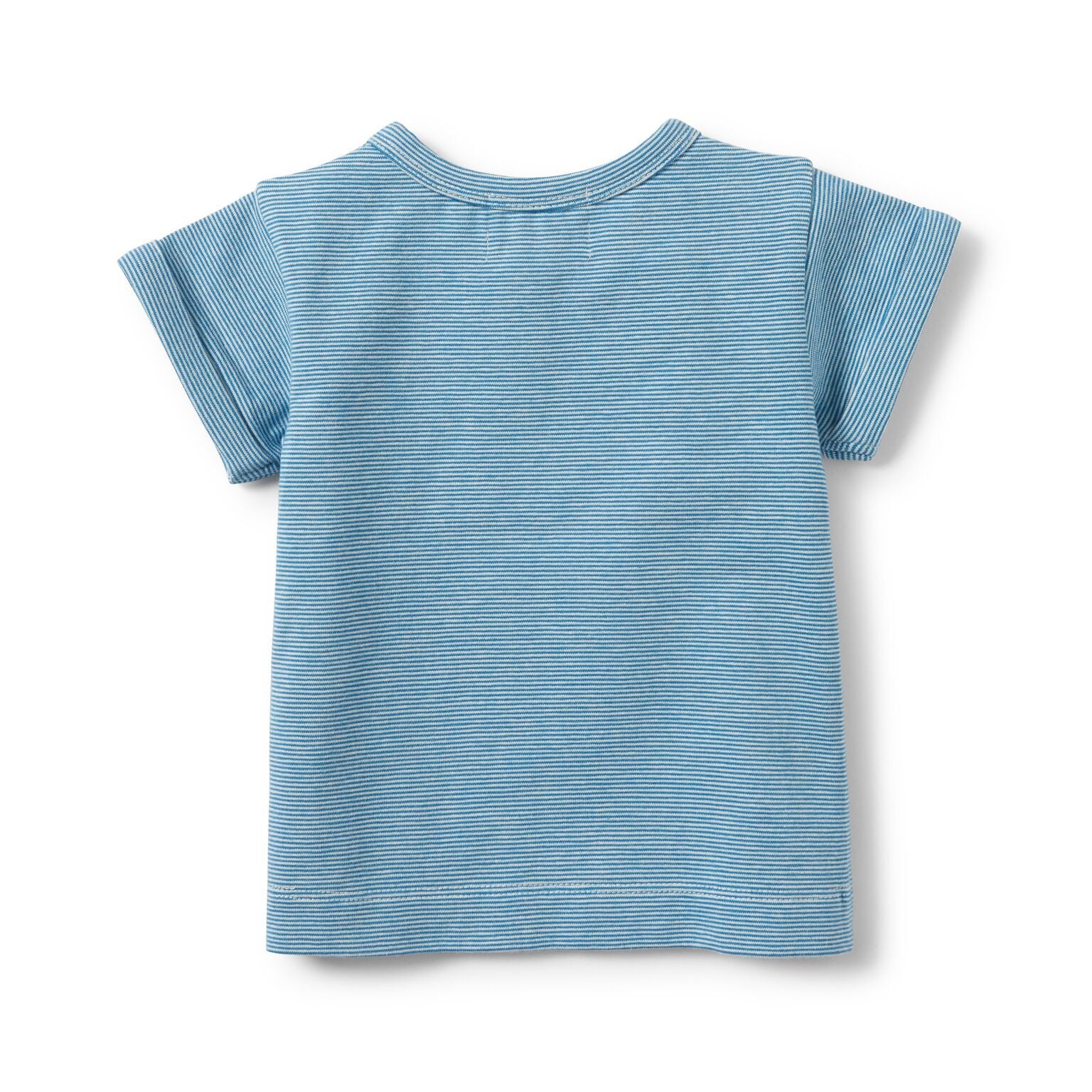 Placket Tee Mediterranean Blue Stripe