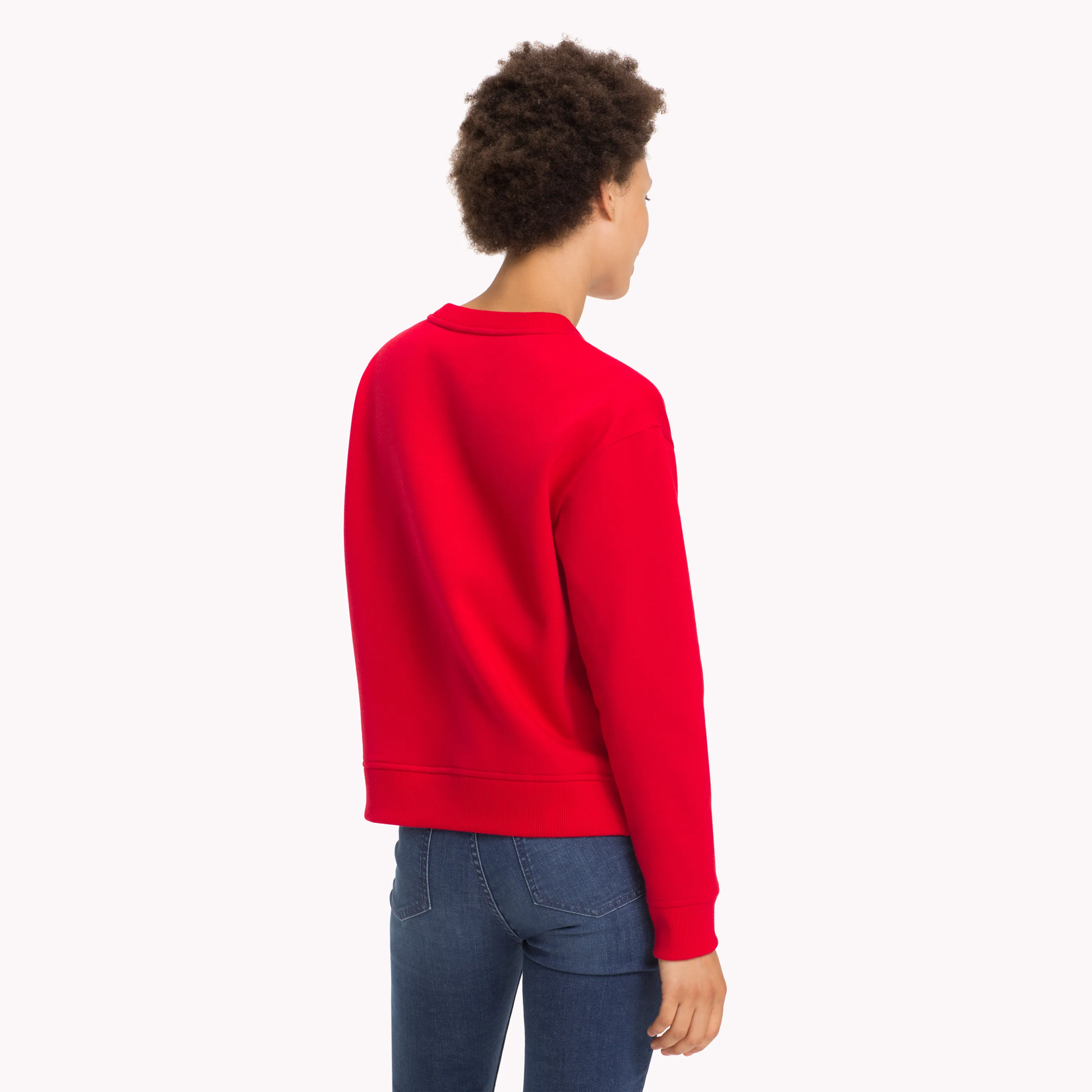 Red Relaxed Fit Crew Neck Sweatshirt | Sweatshirts & Hoodies | Tommy Hilfiger