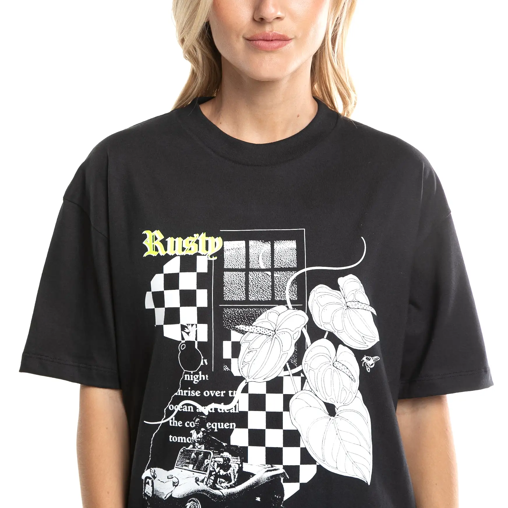 Remera Mc Rusty Nightlight Oversize Tee Ld Black