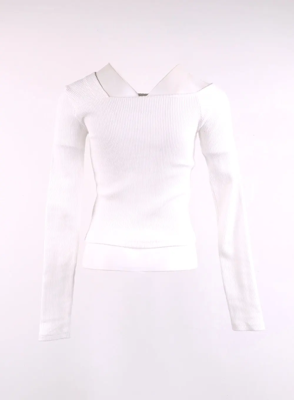 Ribbed Button Long Sleeve Top CJ429