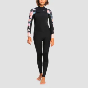 Roxy Swell Series 3/2mm Chest Zip Wetsuit Anthracite Paradise Found S - Womens