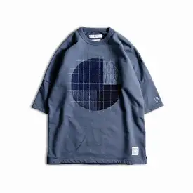 SASHIKO PATCH SWEAT TEE 'BLUE'