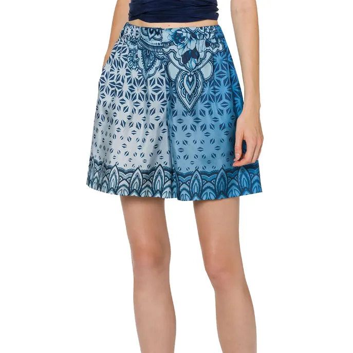 SHORT SILK HABOTAI Woman Blue 