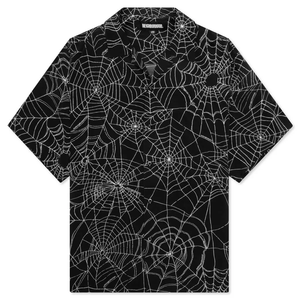 Spiderweb Hawaiian S/S Shirt - Black