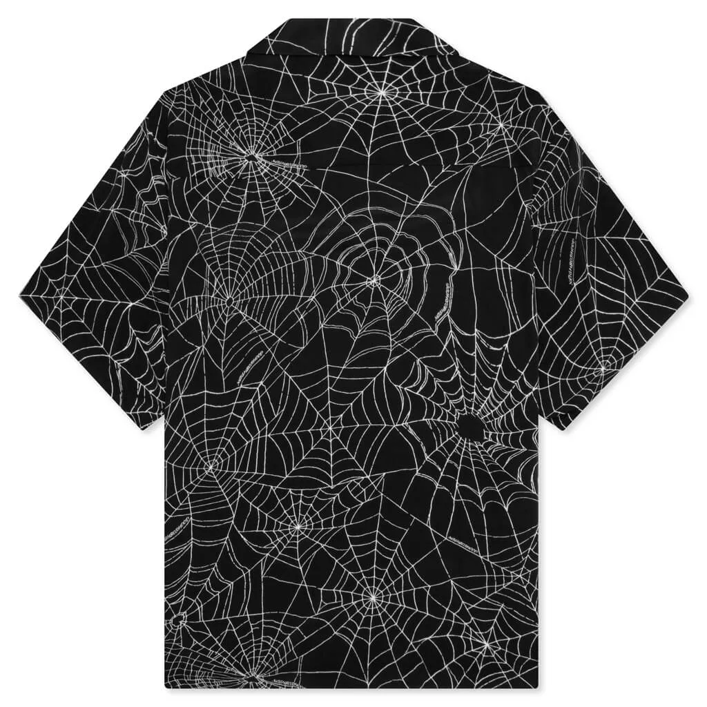 Spiderweb Hawaiian S/S Shirt - Black