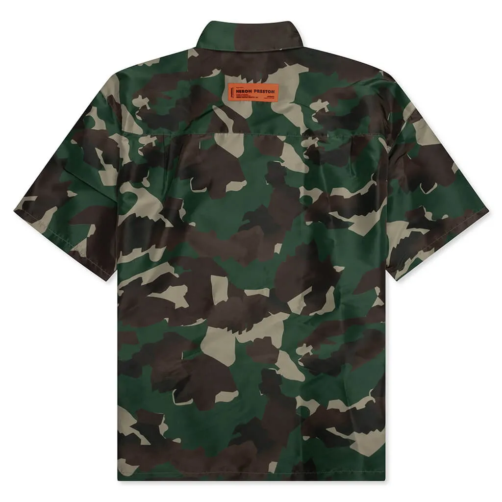 S/S Camo Nylon Shirt - Camo Green