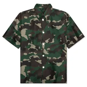 S/S Camo Nylon Shirt - Camo Green