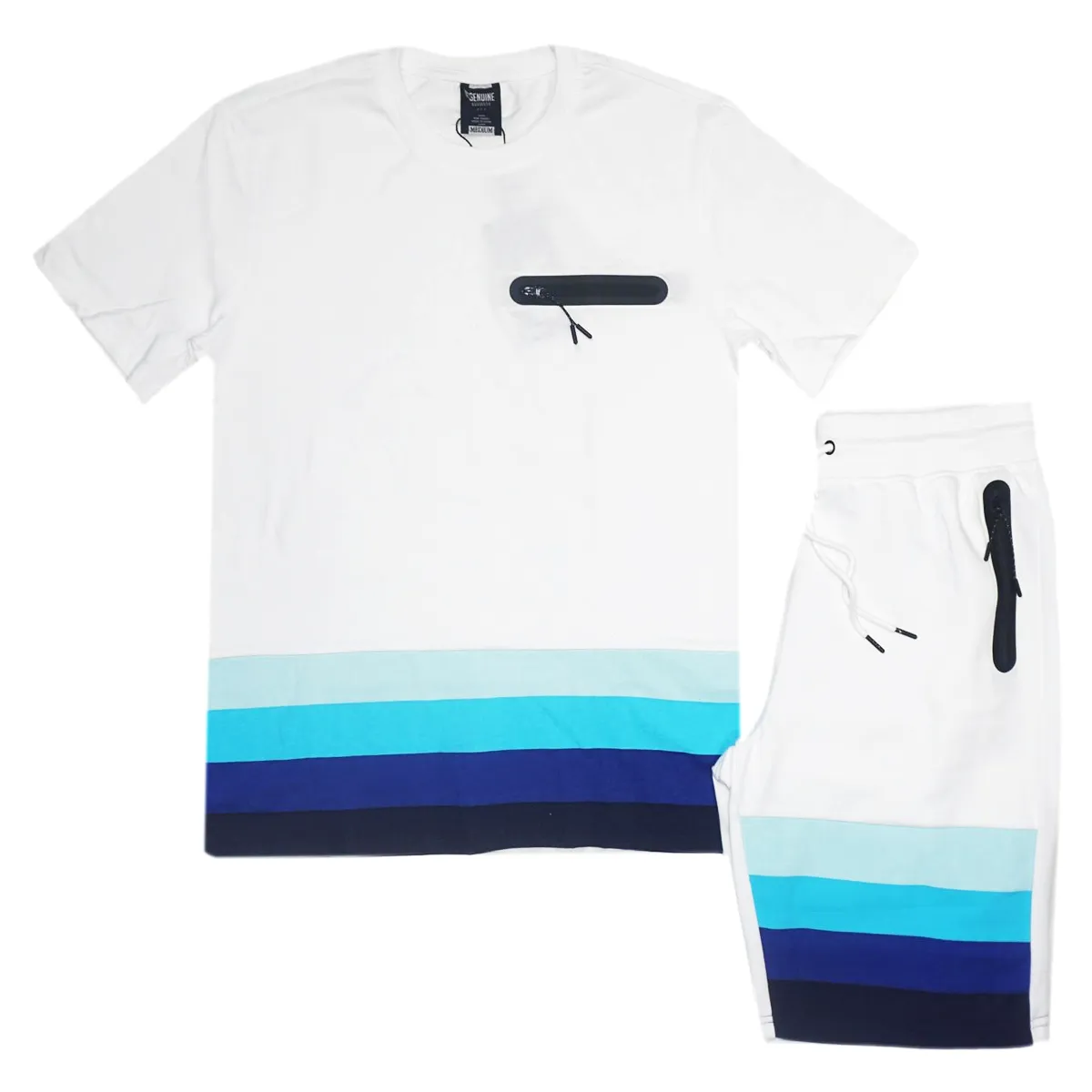 Sunset Stripe Short Set (Blue) /C7