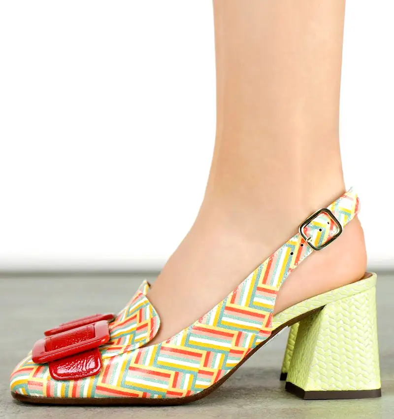 Suzan Multi Geometric Print Heel