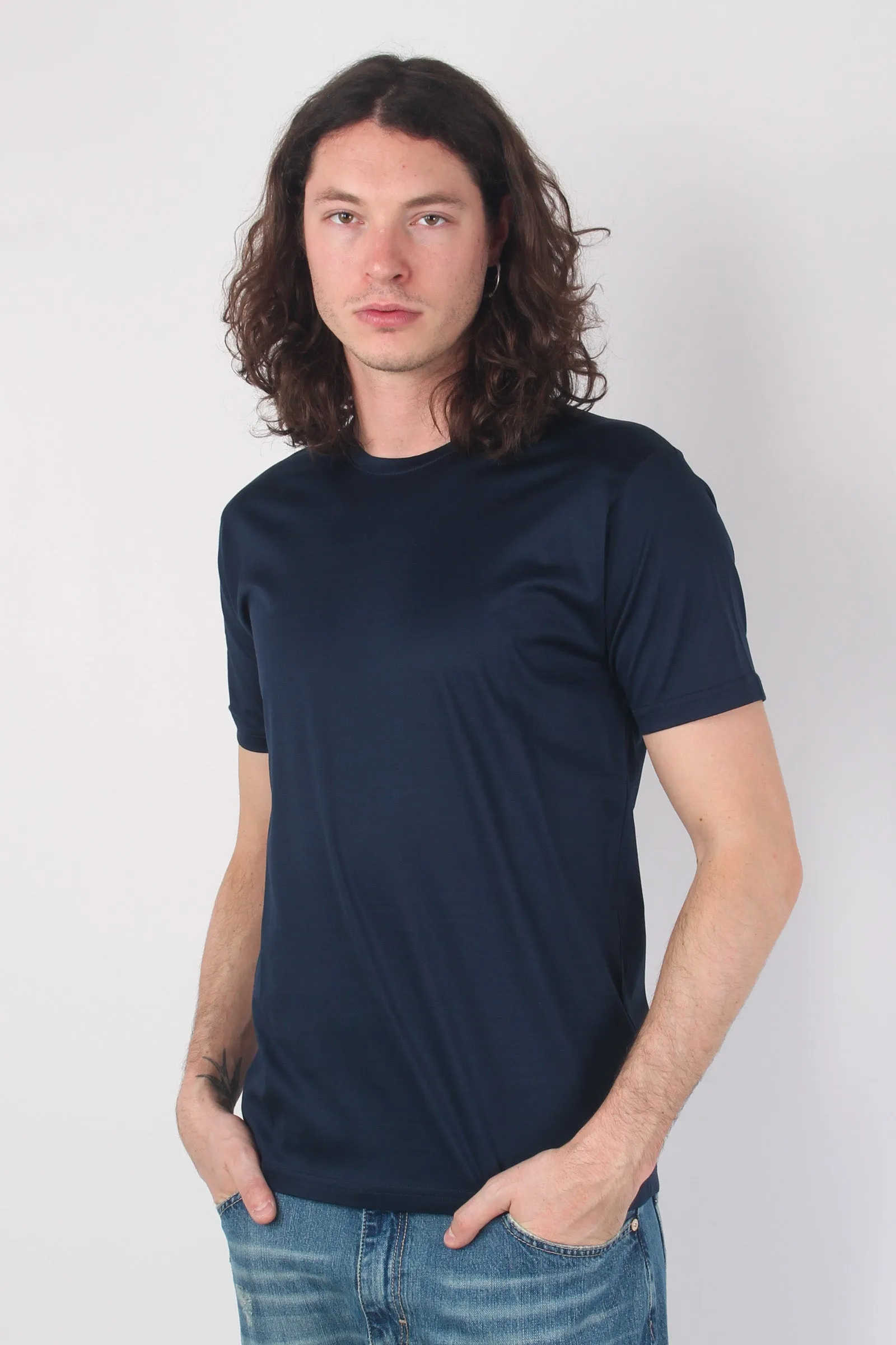 T-shirt Filo Di Scozia Blu Navy