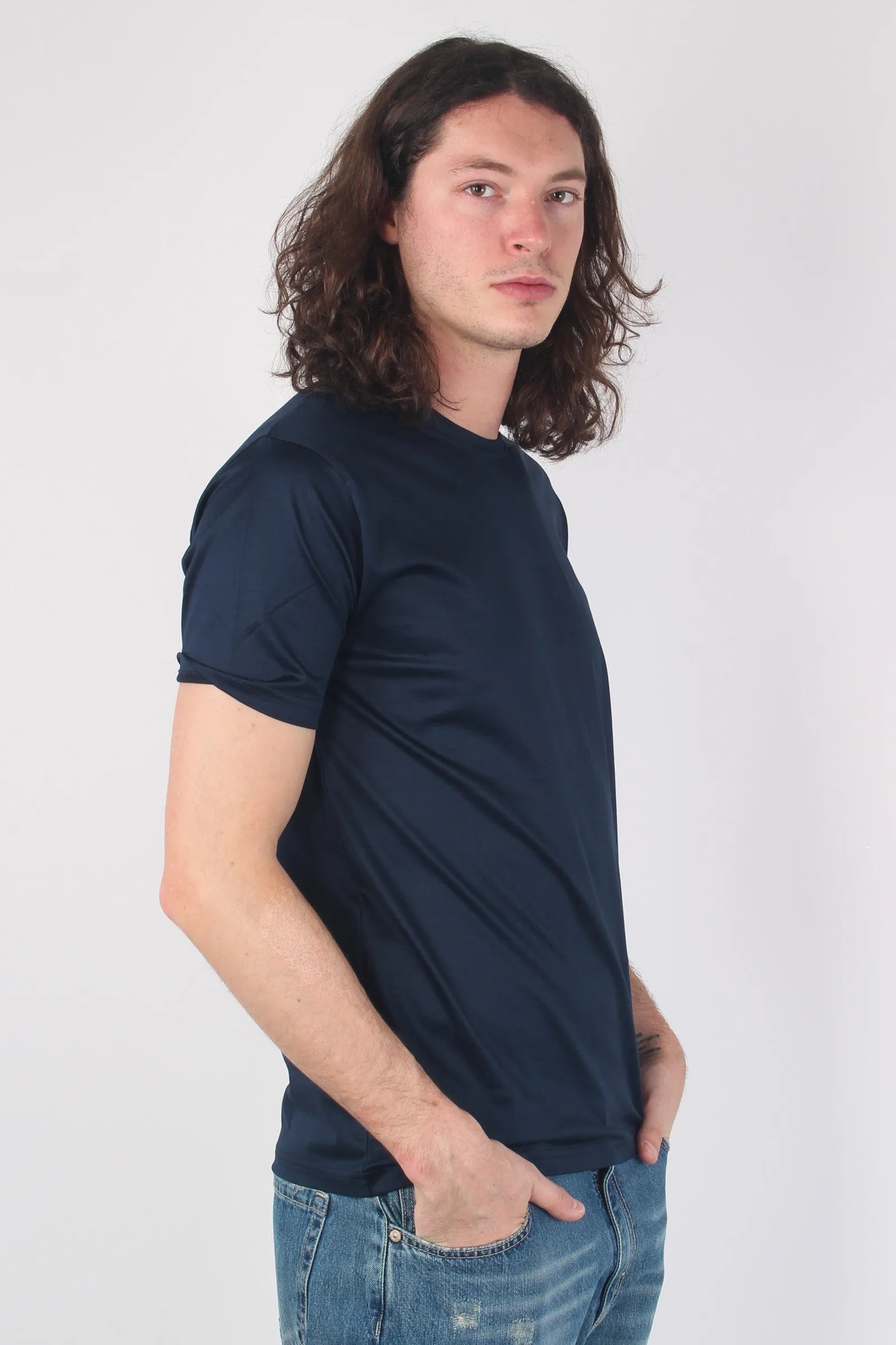 T-shirt Filo Di Scozia Blu Navy