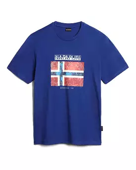 T-Shirt Uomo Napapijri S-Guiro Blu Mazarin