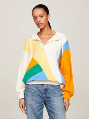 TH Monogram Colour-Blocked Towelling Relaxed Hoodie | Sweatshirts & Hoodies | Tommy Hilfiger