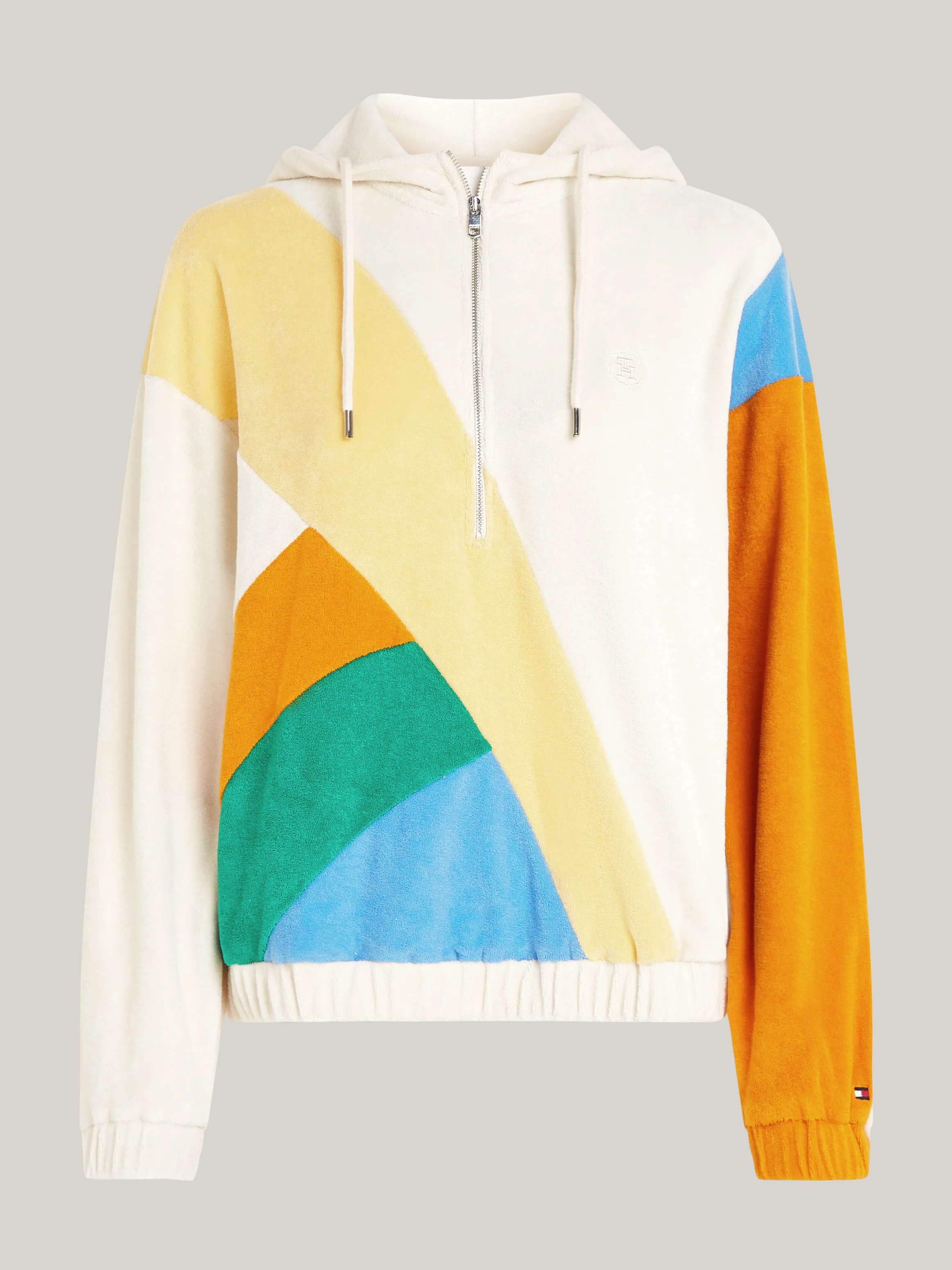 TH Monogram Colour-Blocked Towelling Relaxed Hoodie | Sweatshirts & Hoodies | Tommy Hilfiger