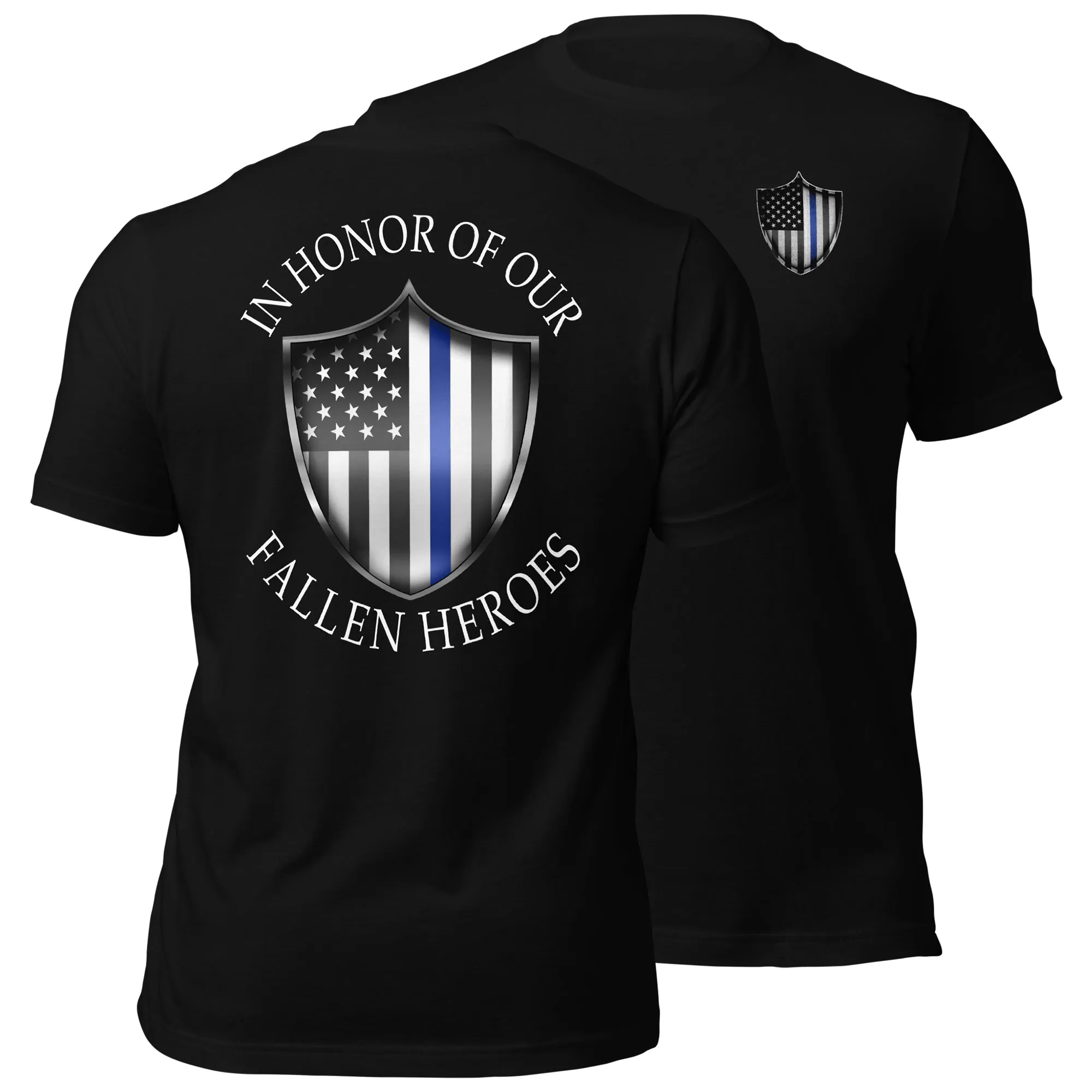 Thin Blue Line Police T-Shirt In Honor Of Our Fallen Tee