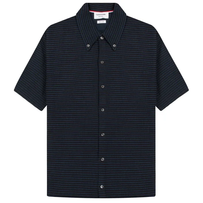 Thom Browne University Stripe SS Shirt Navy