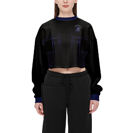 TRP Matrix 02 Designer Cropped Drop Shoulder Techno Scuba Knit Sweatshirt