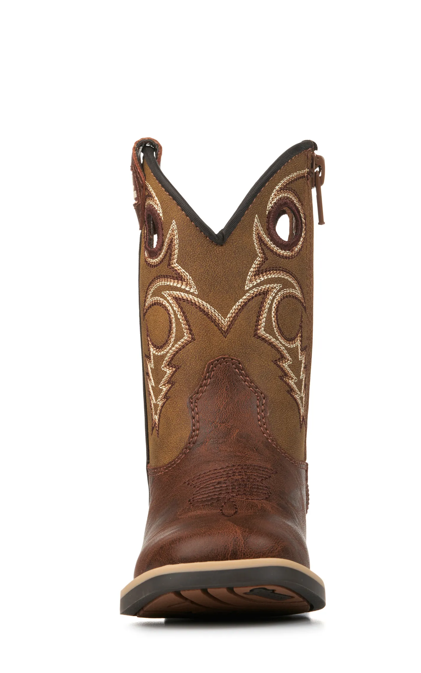 Twister Toddler Jasper Brown and Tan Wide Square Toe Cowboy Boots