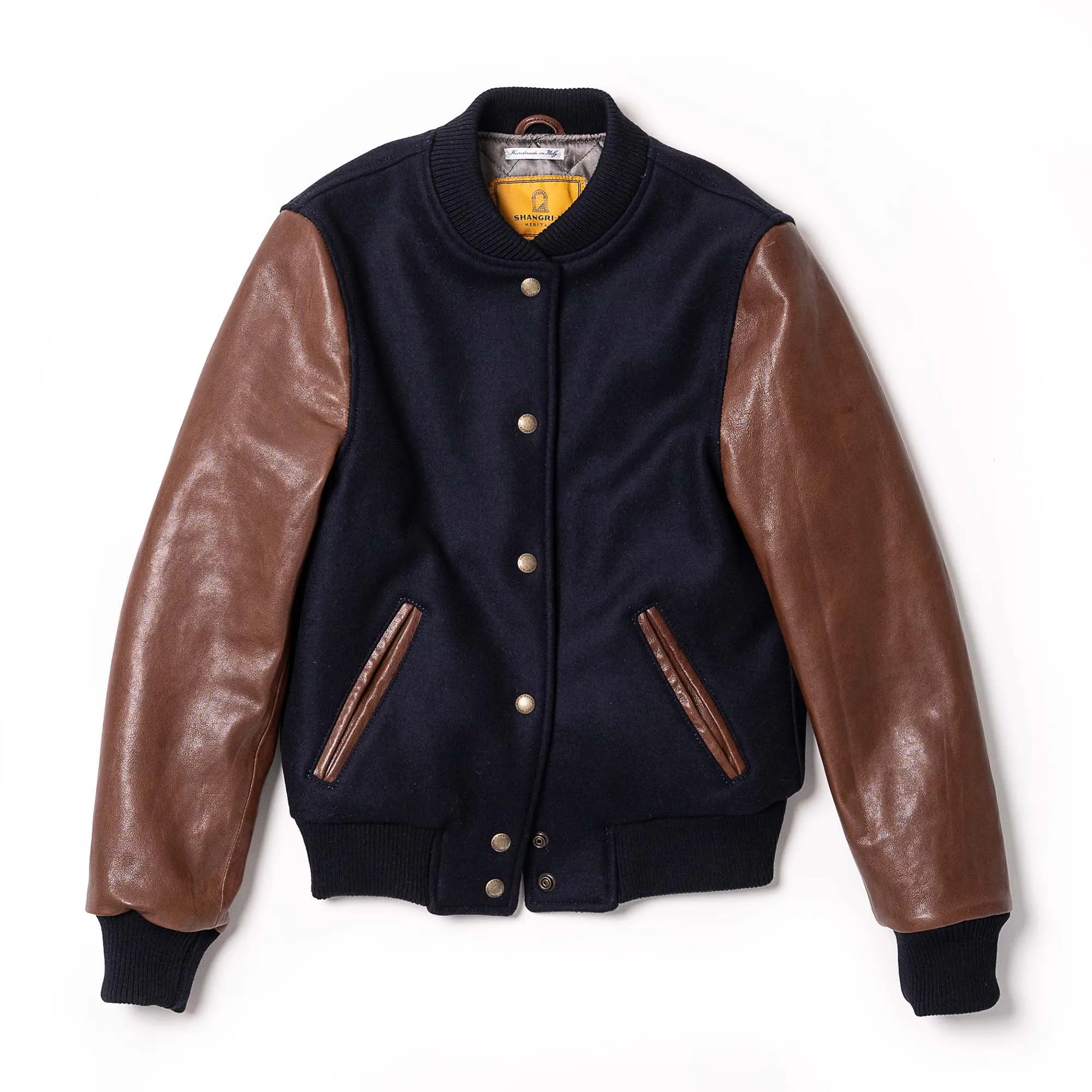 Varsity Women's Navy Blue Wool Jacket - Shangri-la Heritage