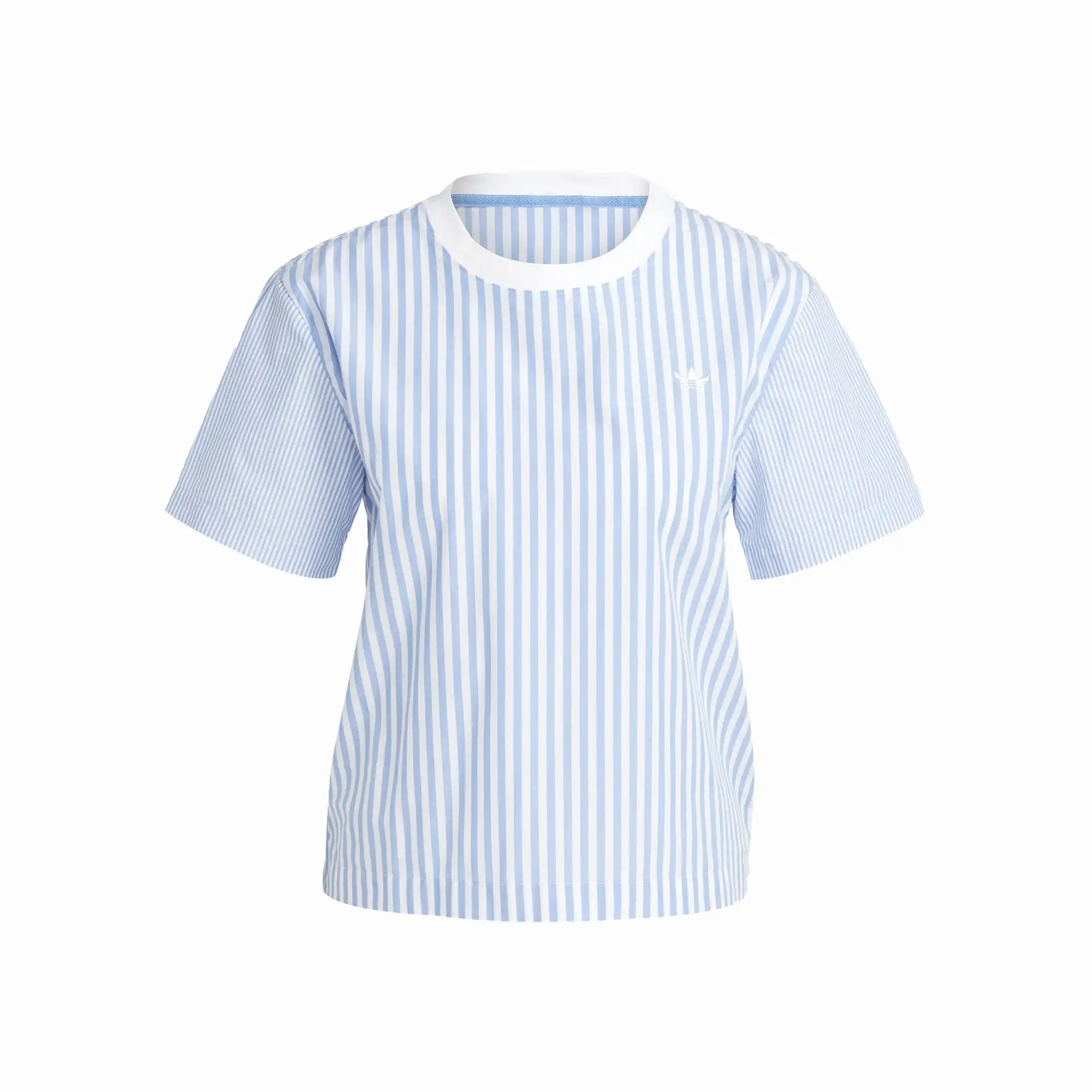 WMN'S PREMIUM ESSENTIALS POPLIN TEE 'WHITE/BLUE'