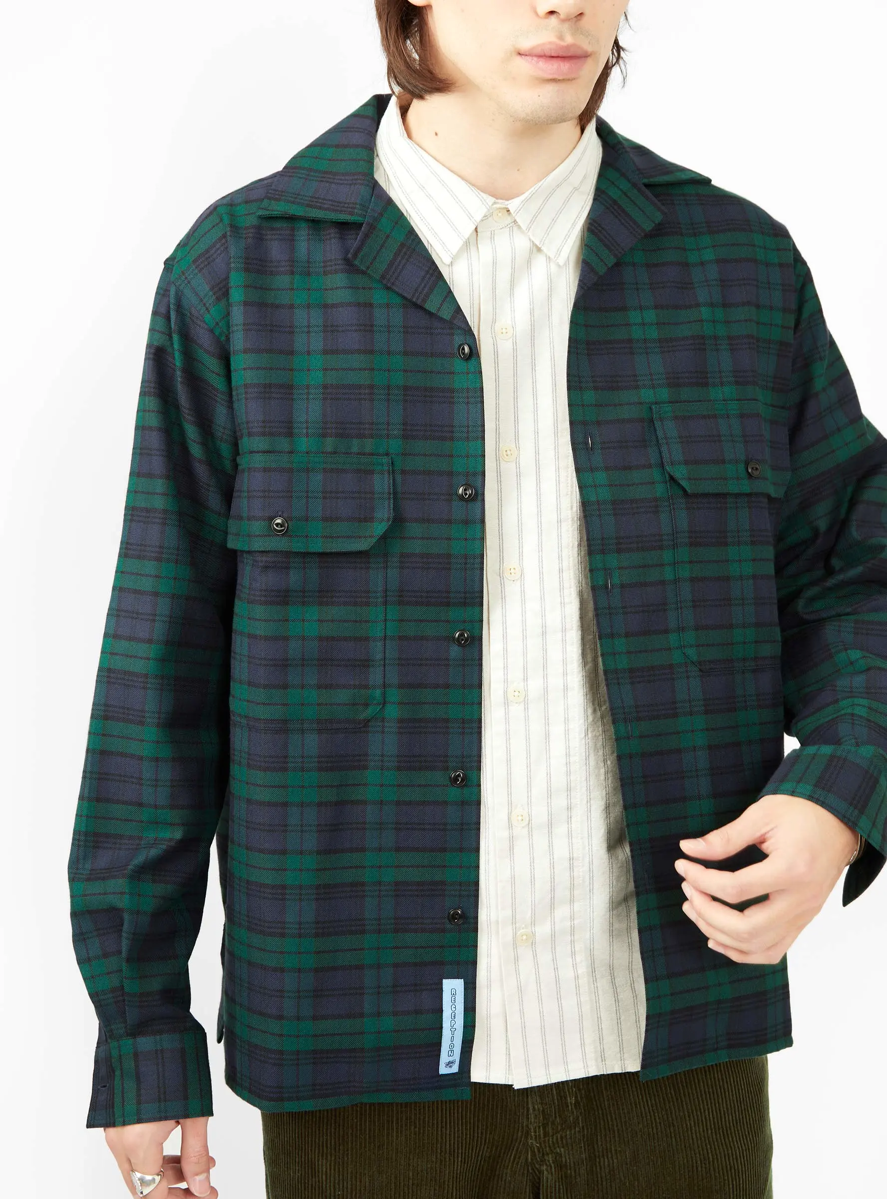 Work Over Shirt Green & Navy Tartan